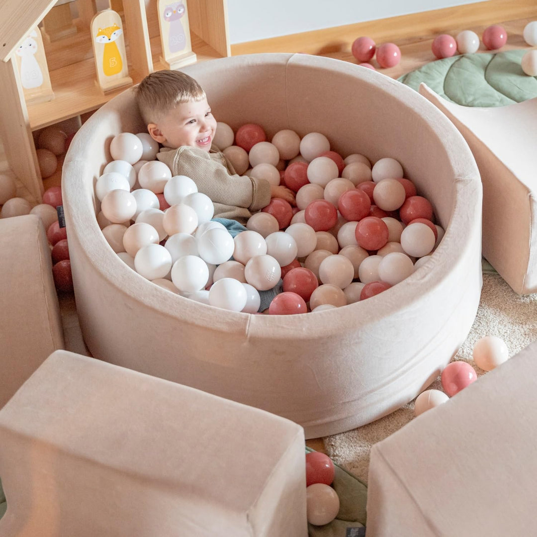 KiddyMoon Spielplatz Velvet Aus Schaumstoff Für Babys Spielbad Hindernisläufen, Element Hügel/Tunnel