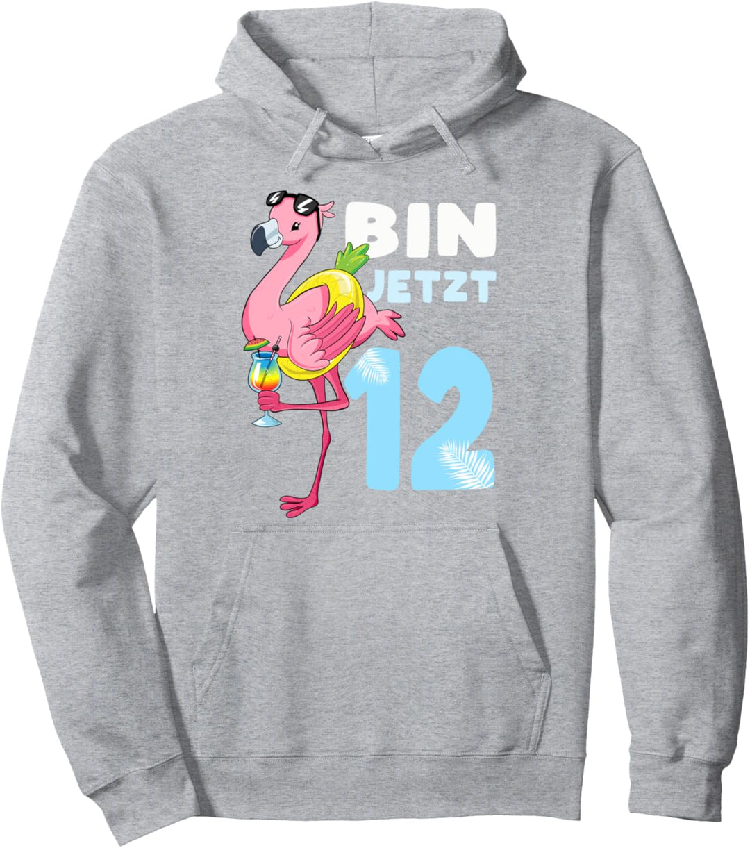 Mädchen Bin jetzt 12 Jahre Flamingo Shirt 12. Geburtstag Pullover Hoodie