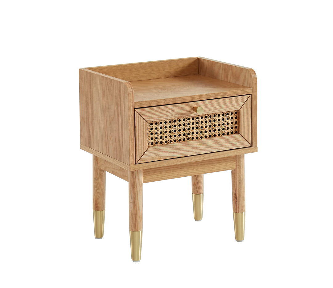 BAÏTA Nachttisch Léon, MDF, Eichenfurnier, buchenholz, L40cm