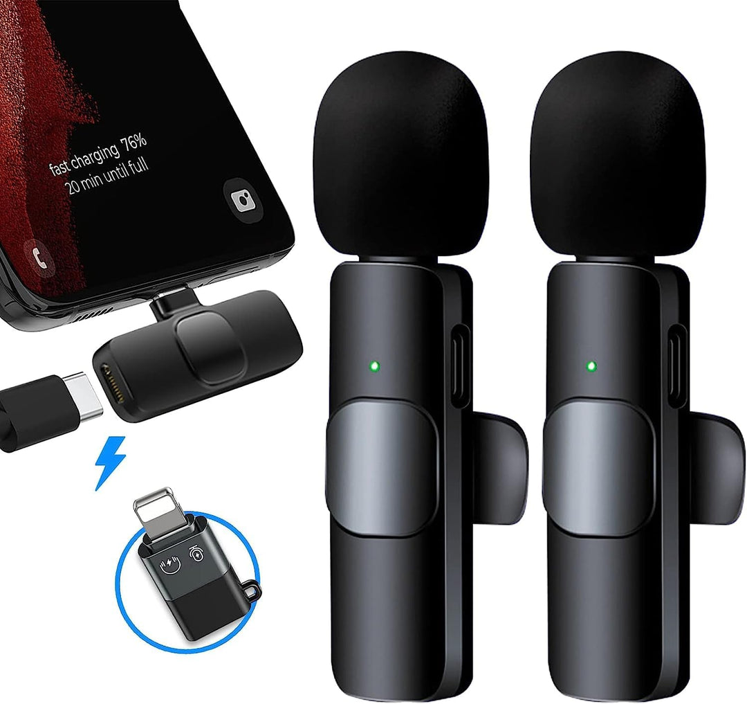 Kabelloses Lavalier-Mikrofon, universell, (Android, PC, Apple) – Clip für Interviews Youtube Faceboo
