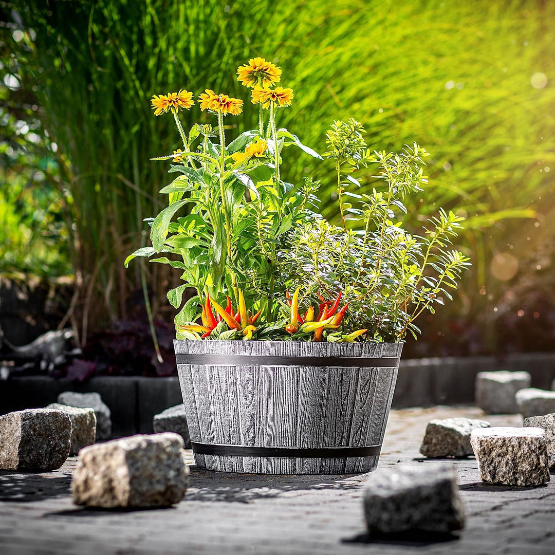 KADAX Blumentopf, Blumenkübel aus Kunststoff, runder Pflanzkübel, Innen- und Aussenbereich, Übertopf