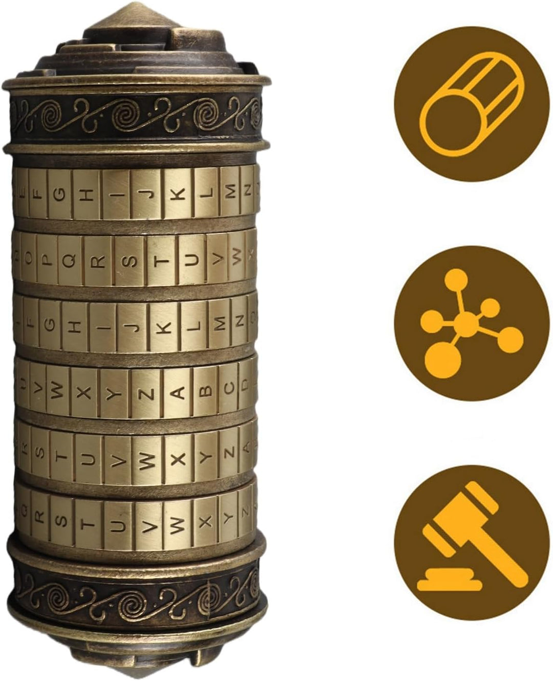 PUSOKEI Da Vinci Code Cryptex Schloss Mini Cryptex Valentinstag Geld Puzzle Box Schloss Ring Halter