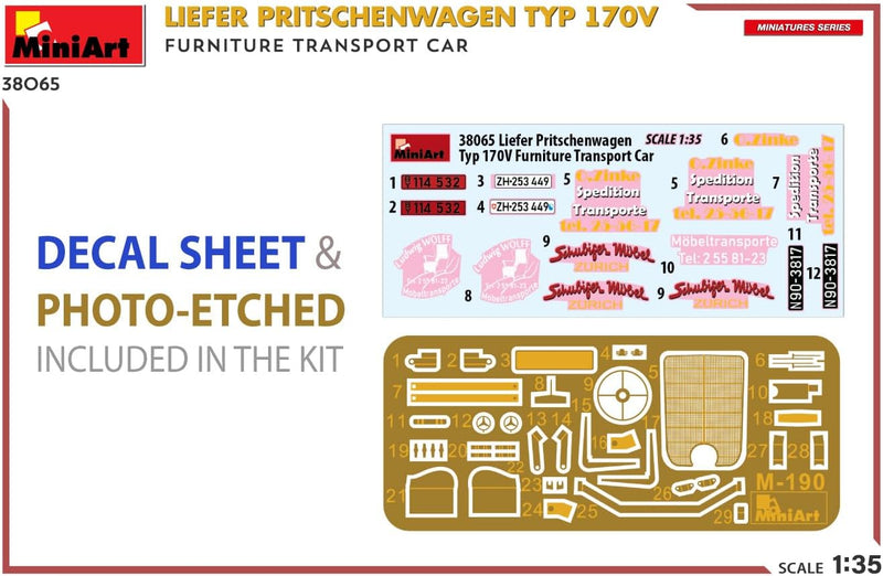 Mini Art 550038065 MiniArt 38065 1:35 Lieferwagen Typ 170V m. Möbel-originalgetreue Nachbildung, Mod