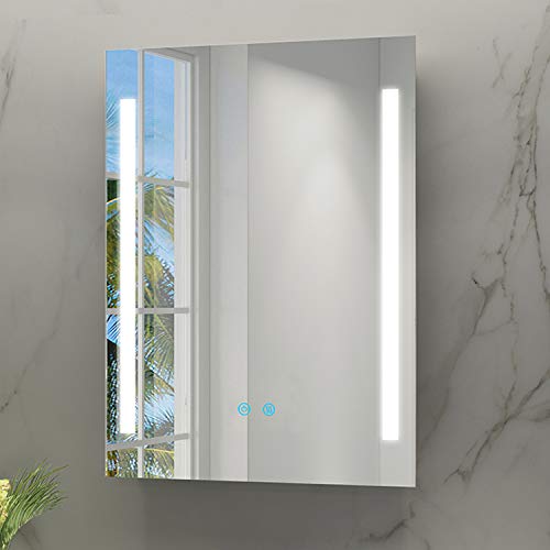 IMPTS Badspiegel 80x60cm Badezimmerspiegel mit LED Beleuchtung Touchschalter Beschlagfrei Dimmbar ne