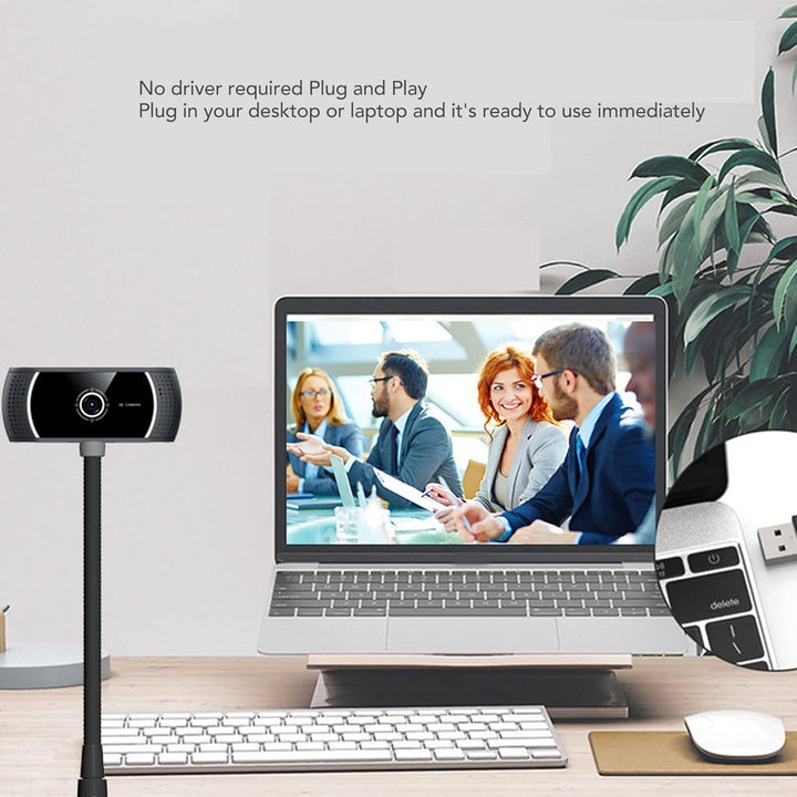 Webcam 1080P Webkamera, USB Desktop Full HD Kamera Video Live Webcam mit Rauschunterdrückungsmikrofo