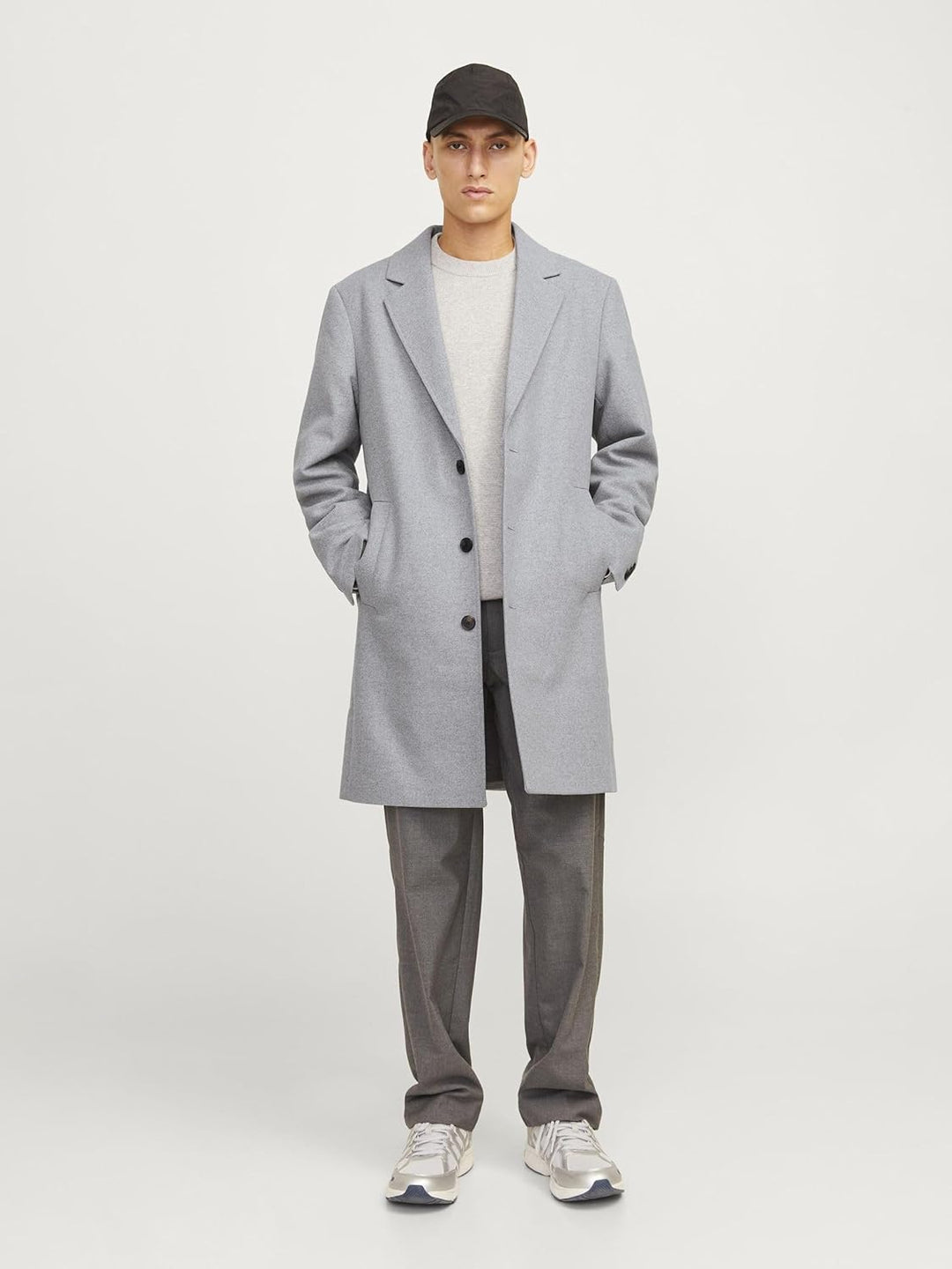 JACK & JONES Herren Jjemorrison Wool Coat Sn Wollmantel XS Greige, XS Greige