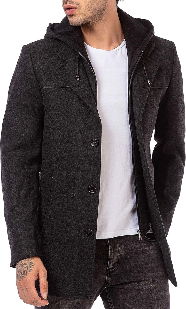 Redbridge Herren Mantel Trenchcoat Kapuzenjacke Elegant lange Jacke Hooded XXL Anthrazit, XXL Anthra