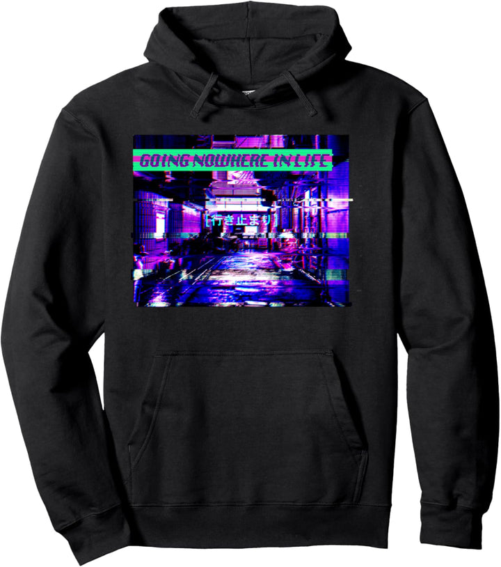 Dead End Going Nowhere In Life Depressed & Sad 90s Vaporwave Pullover Hoodie