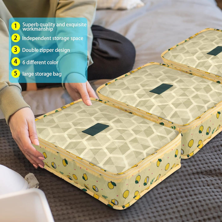 Coolzon Packing Cubes Koffer Organizer, 8 Stück Kofferorganizer Packtaschen Packwürfel mit Schuhbeut