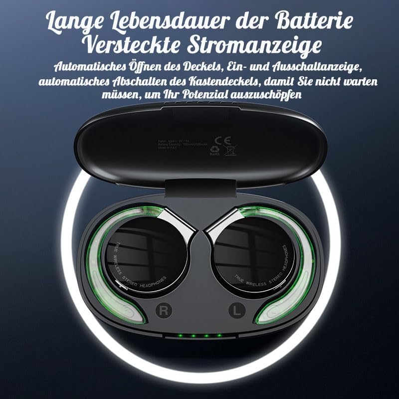 ESSONIO Open Ear Kopfhörer Noise Cancelling Kopfhörer Kabellos Bluetooth Ohrhörer Bluetooth Headset