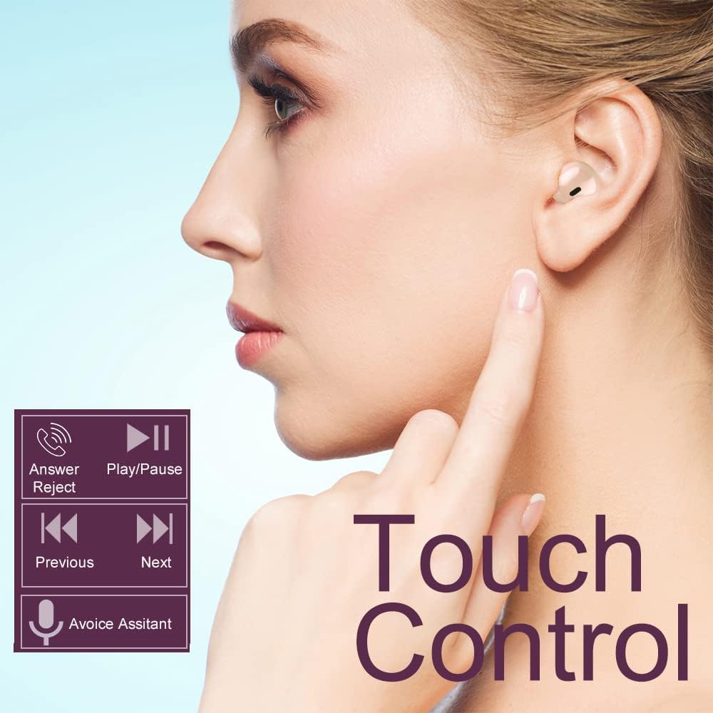Unsichtbare Mini Wireless Bluetooth Einzelner Kopfhörer, Kleine Halb-In-Ear Kopfhörer für Arbeit & A