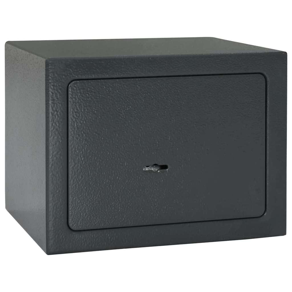 vidaXL Safe Box mit Schloss Dunkelgrau 23 x 17 x 17 cm Stahl, Heimarbeitsplatz Safe, robuster Sicher