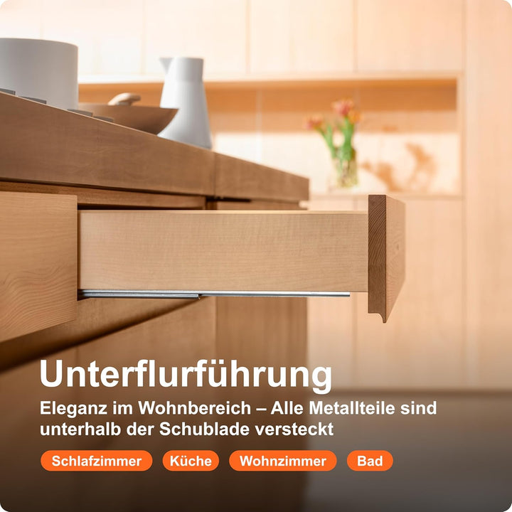 BLUM Tandem Schubladen-Auszug 450mm Vollauszug mit Blumtion (=Softclose); 1 Paar inkl. Kupplung 450