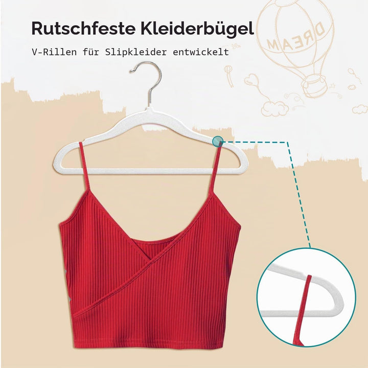 Stormix Kinder Kleiderbügel 32er-Pack, 35cm rutschfeste Kleiderbügel für Kinder, Samt-Kleiderbügel m