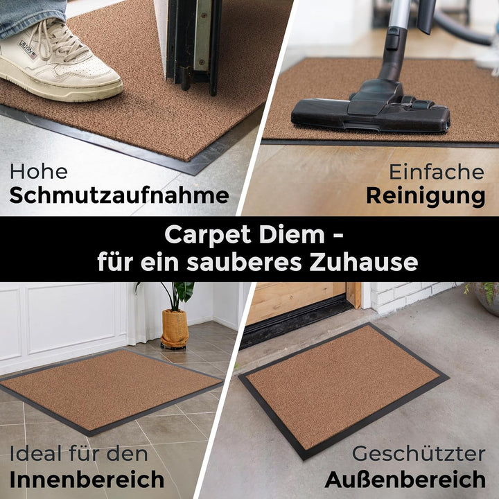Jan Max Fussmatte, Hohe Saugfähigkeit, Sauberlaufmatte, Türmatte, rutschfest und Sicher, Einfache Re