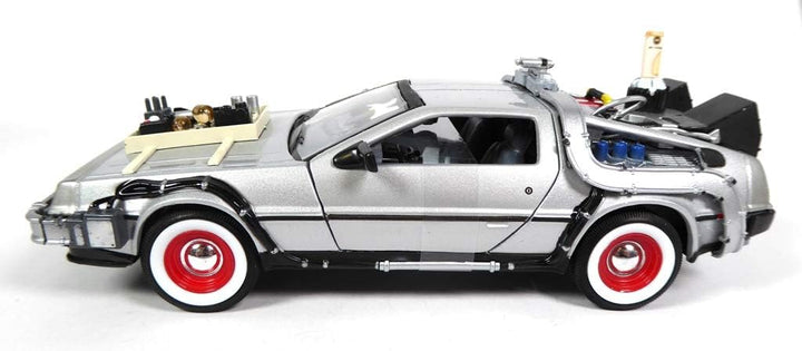 OPO 10 - Welly - Lot von 3 Delorean-Autos aus Back to The Future-Filmen - Massstab 1:24 (Ref: L3)