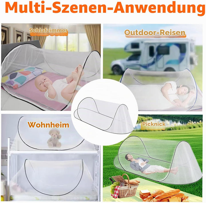 200 x 80 x 56cm Pop Up Moskitonetz Bett, Faltbares Mückennetz, Einfache &amp; Schnelle Installation Trag