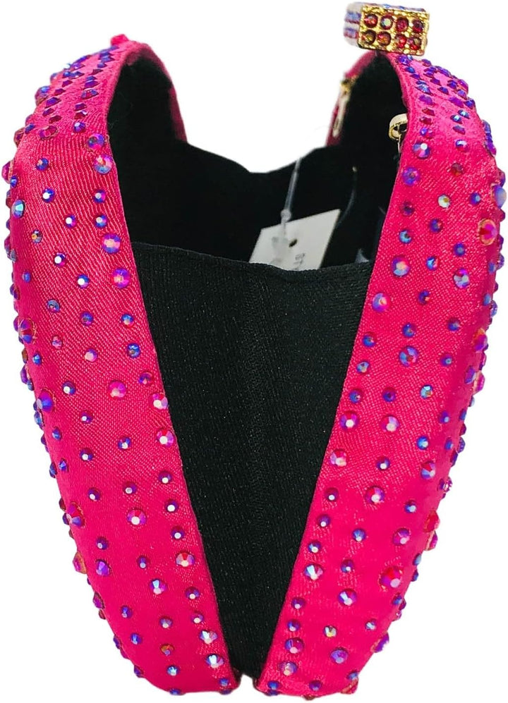 Boutique De FGG Damen-Handtaschen, Hochzeit, Party, Kristall, Clutch, Braut, Strass, Taschen Fuchsia