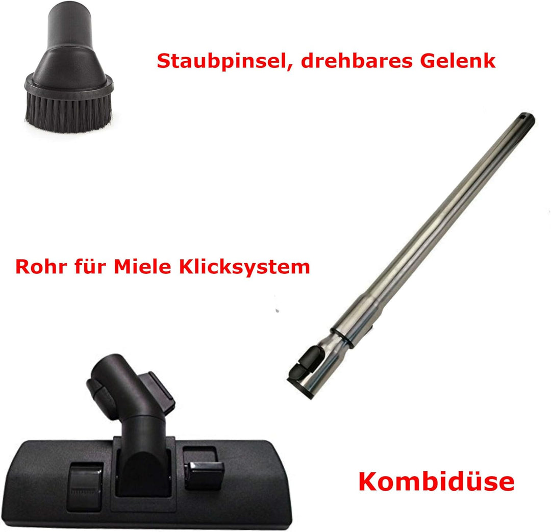 Staubsaugerrohr Staubsaugerdüse Kombidüse Set kompatibel mit Miele s548 s5781 s5311 airteq S628 S624