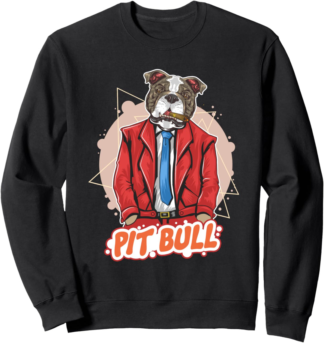 Pit Bull Hund mit Zigarre und Anzug Pitbull Design Sweatshirt