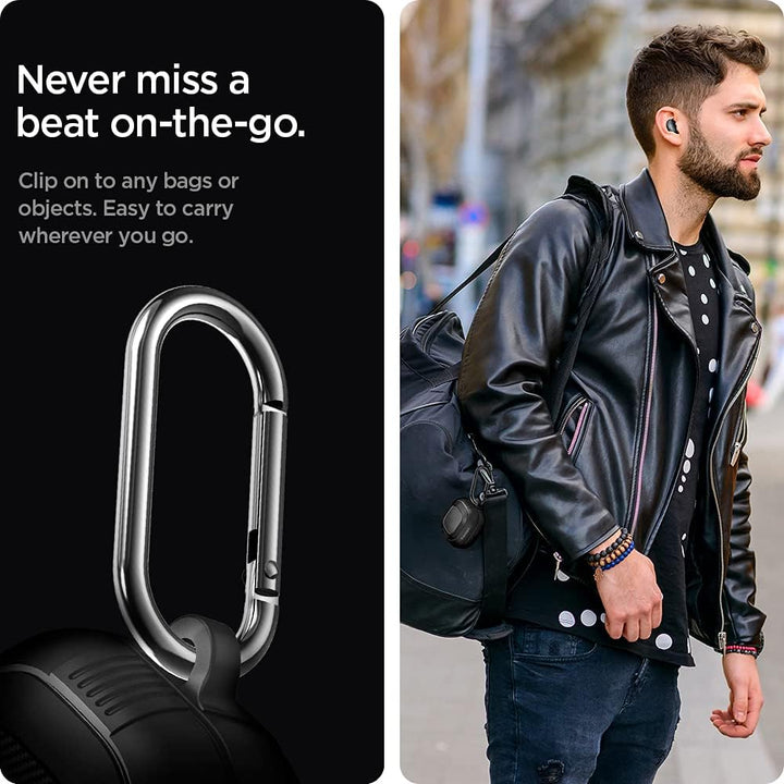 Spigen Rugged Armor Hülle Kompatibel mit Samsung Galaxy Buds 2 Pro | Pro | 2 | Live - Schwarz Matt S