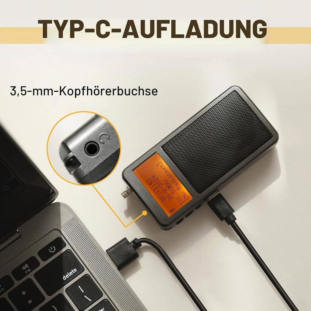 Raddy RF205 Tragbares FM Radio, Taschen-Mini-Radio mit BT 5,3 Verbindung, FM-zu-BT-Signalausgang, MP