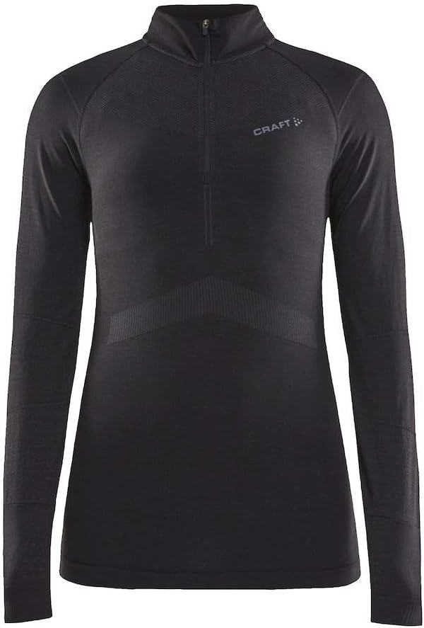 Craft Damen Active Intensity Zip W Baselayer L Schwarz/Asphalt, L Schwarz/Asphalt