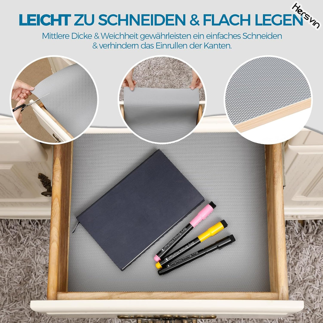 Hersvin Schubladenmatte (Übergrösse) 50cmx600cm Schrankpapier Schubladeneinlage Eva Wasserfest Nicht