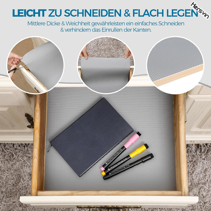 Hersvin Schubladenmatte (Übergrösse) 50cmx600cm Schrankpapier Schubladeneinlage Eva Wasserfest Nicht
