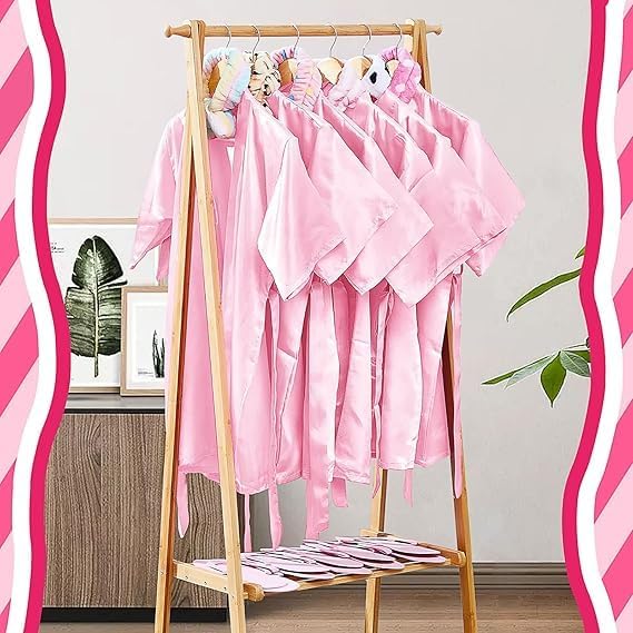 30 Stück Spa-Party-Set für Mädchen 10 Kimono-Bademäntel mit V-Ausschnitt, 10 weiche Spa-Stirnbänder,