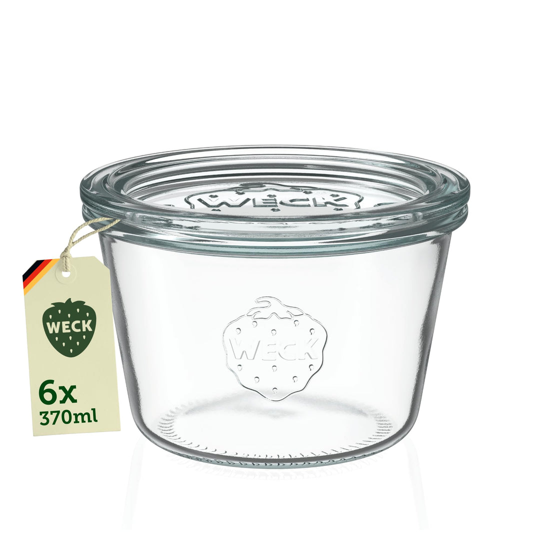 Weck Gläser 280ml – 6er Set mit Deckeln – Sturzform – robuste, stapelbare Einkoch- & Einweckgläser -