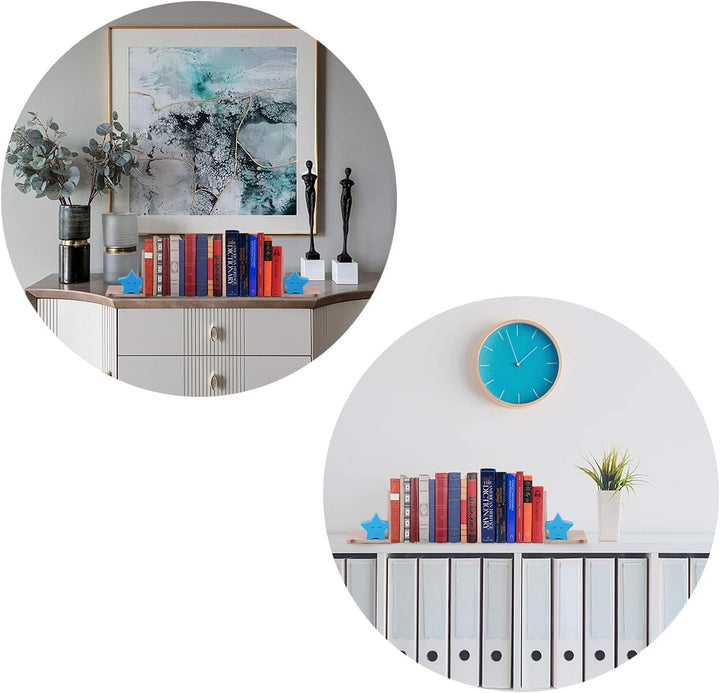 Nacnic Dekorativer Kinderbuchhalter mit blauem Sternen Design | Kinderbuchhalter im nordischen Stil