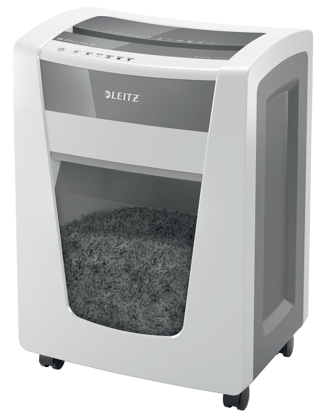 Leitz IQ Office Pro P5 Micro Cut Aktenvernichter, zerkleinert 15 Blatt, 30 Liter Mülleimer, weiss, 8