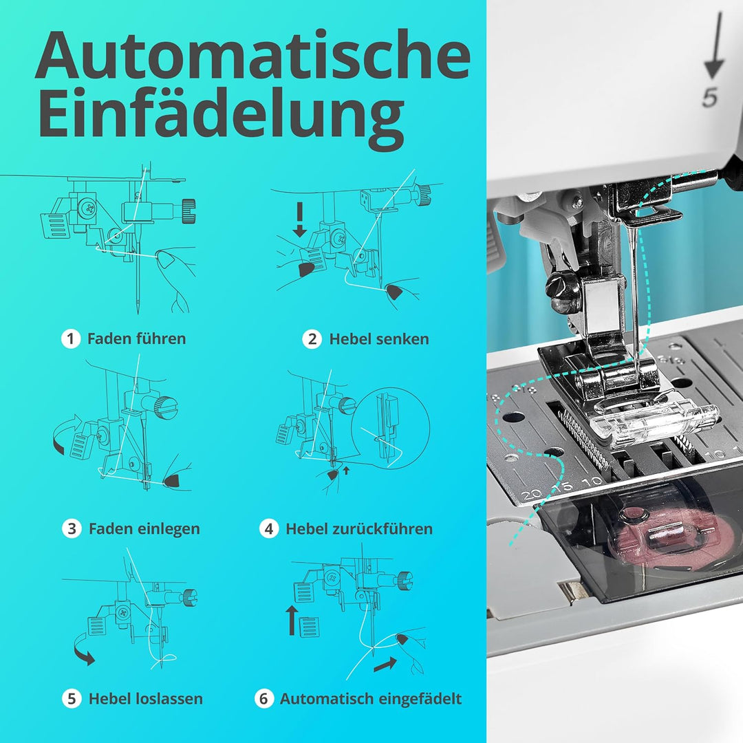 Rold S500 Computer Nähmaschine mit 300 Stichen zum Nähen aller Arten von Stoffen | Freiarm Computer-