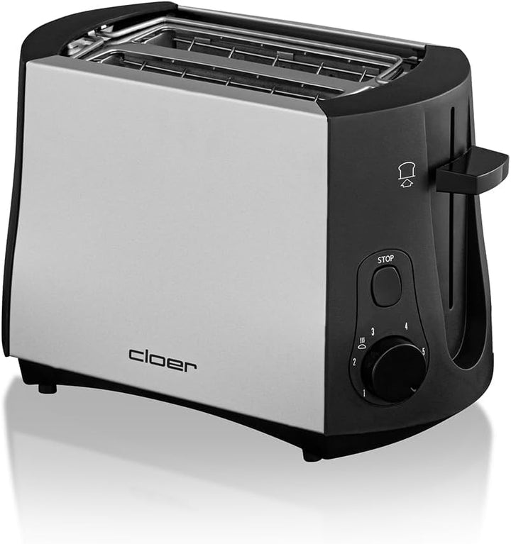 Cloer 3410 Toaster / 825 W / für 2 Toastscheiben / integrierter Brötchenaufsatz / Nachhebevorrichtun