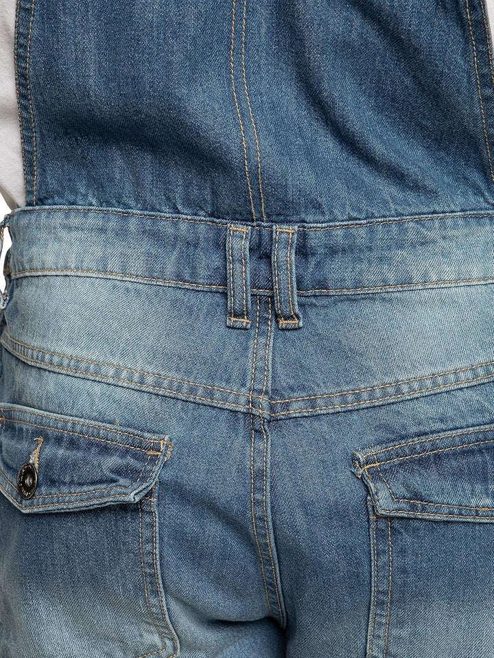 989Zé ENZO Latzhose für Herren, Jeansblau, Arbeitsmode, Latzhose, lässiger Overall, Jeans, Taillengr