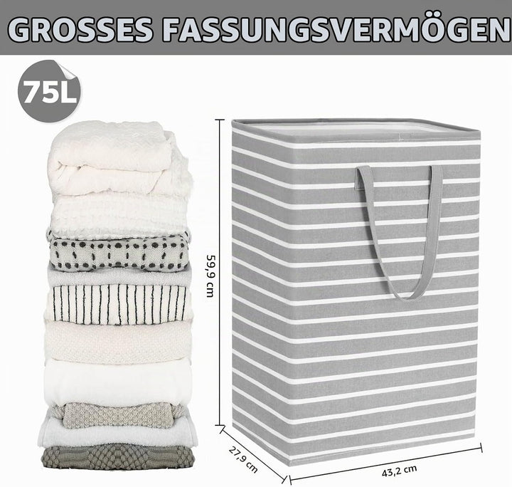 TIMEYARD Wäschekorb Faltbar Wäschesammler Aufbewahrungskorb Kinderzimmer Laundry Baskets Korb Gefloc