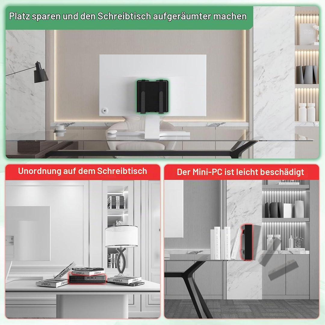 Universal Halterung für HP Dell Lenovo Mini PC Verstellbare Wand und VESA Halterung für Mini Compute