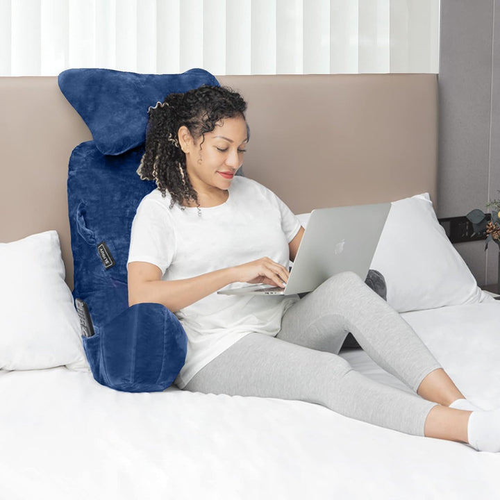SLIGUY Lesekissen, Extra gross, 31IN, Bettruhekissen mit Abnehmbarer Nackenrolle und Armen zum Sitze
