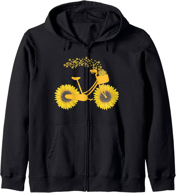 Vintage Fahrrad Sonnenblume Retro Hippie Bike Radfahrer Kapuzenjacke