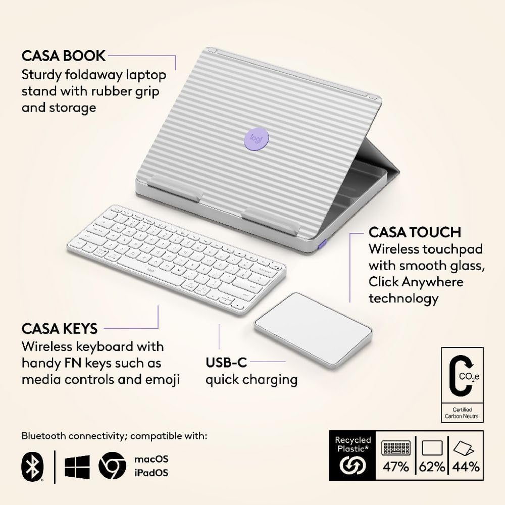 Logitech Casa Pop-Up Desk・Tastatur- und Touchpad-Set (920-011247)