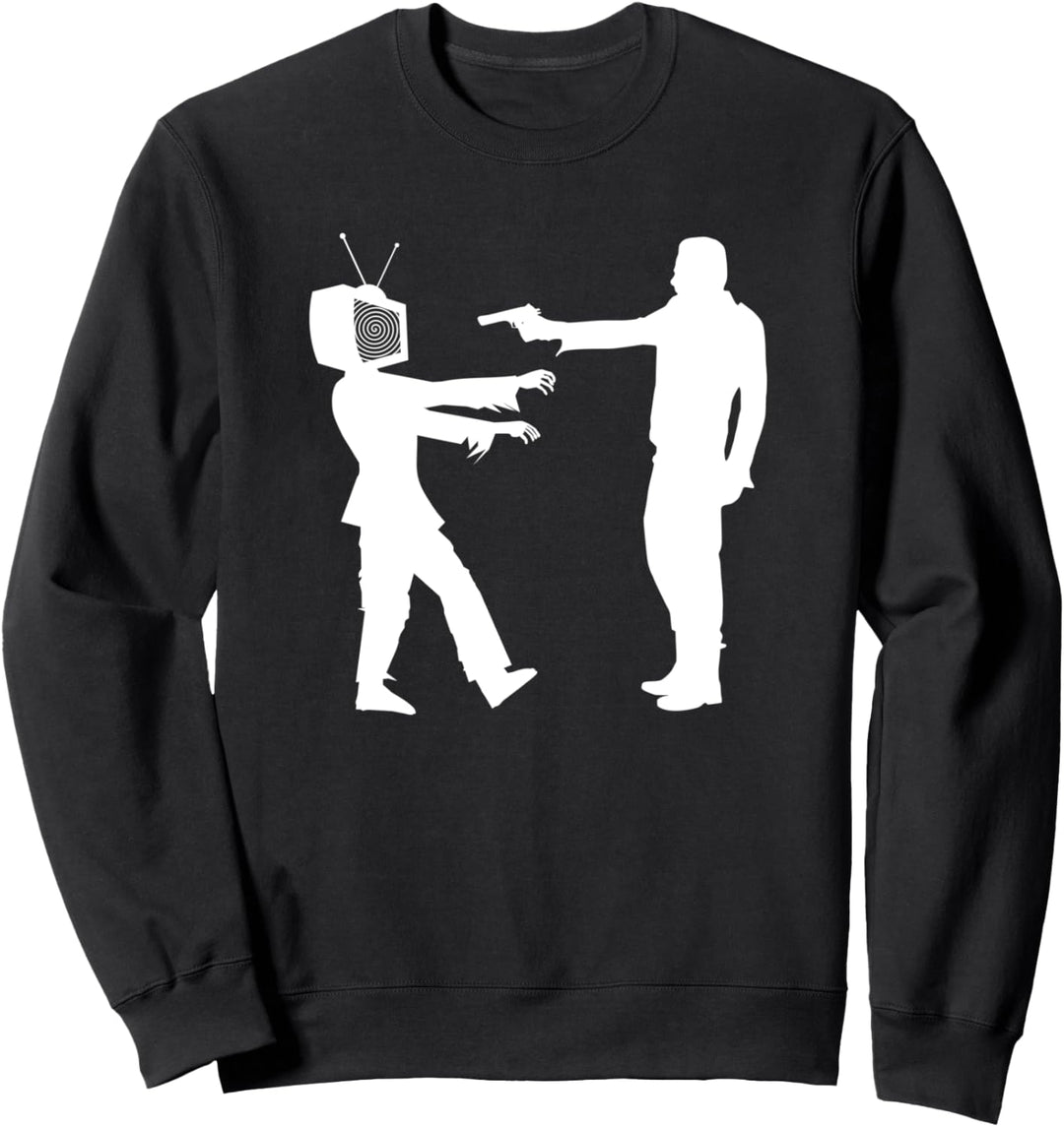 Töten Sie Ihren Fernseher. Schalten Sie die Nachrichten aus, lustiges Zombie-Fernsehen Sweatshirt