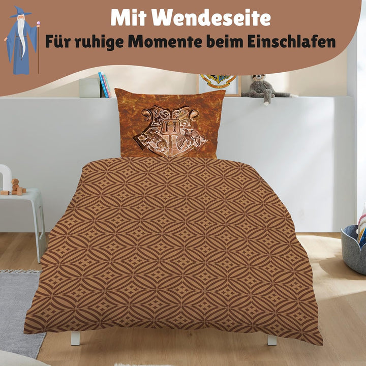 Harry Potter Fleece Bettwäsche 135x200 80x80 cm · Kinderbettwäsche extra weiche Kuschel-Bettwäsche ·
