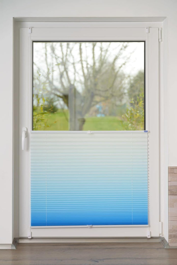 K-home Plissee Farbverlauf, Polyester, Iceblau, B70 x H130 cm B70 x H130 cm Iceblau, B70 x H130 cm I