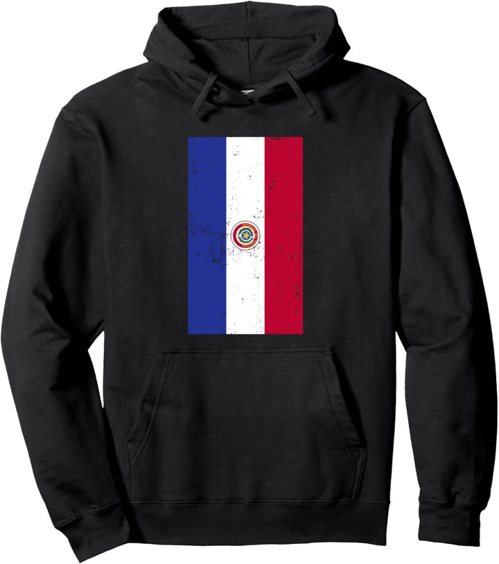 Paraguay South America Asunción Distressed Flag Pullover Hoodie
