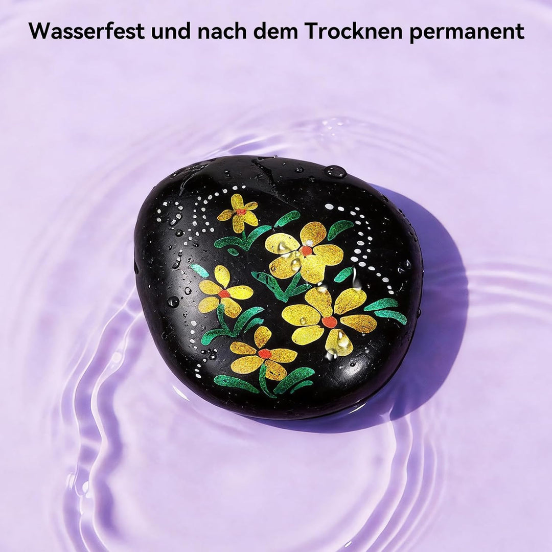 Arrtx Metallic-Acrylfarbstifte, 30 Farben wasserfeste Acrylmarker zum Bemalen von Steinen, Keramik,