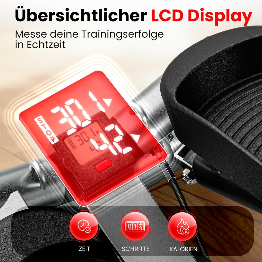 Ultrasport Swing Stepper inklusive Trainingsbändern / Hometrainer Stepper mit verstellbarem Widersta