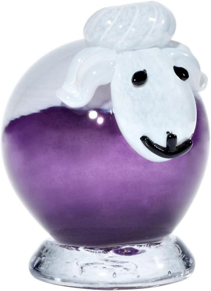 CRISTALICA Glasfigur Schaf lila/weiss 10,5cm