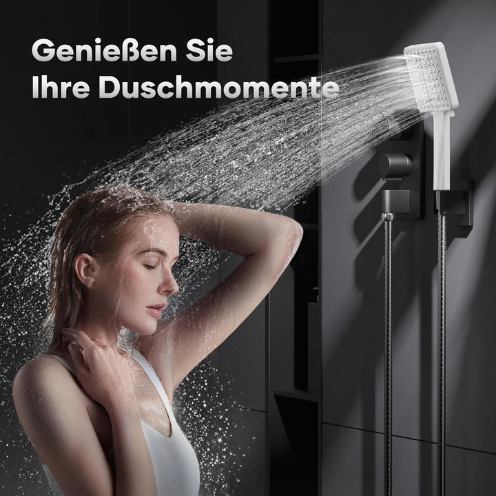 VOXON Duschkopf mit Schlauch 1,6m, Handbrause Duschbrause Gross, Duschkopf Wassersparend Hochdruck,