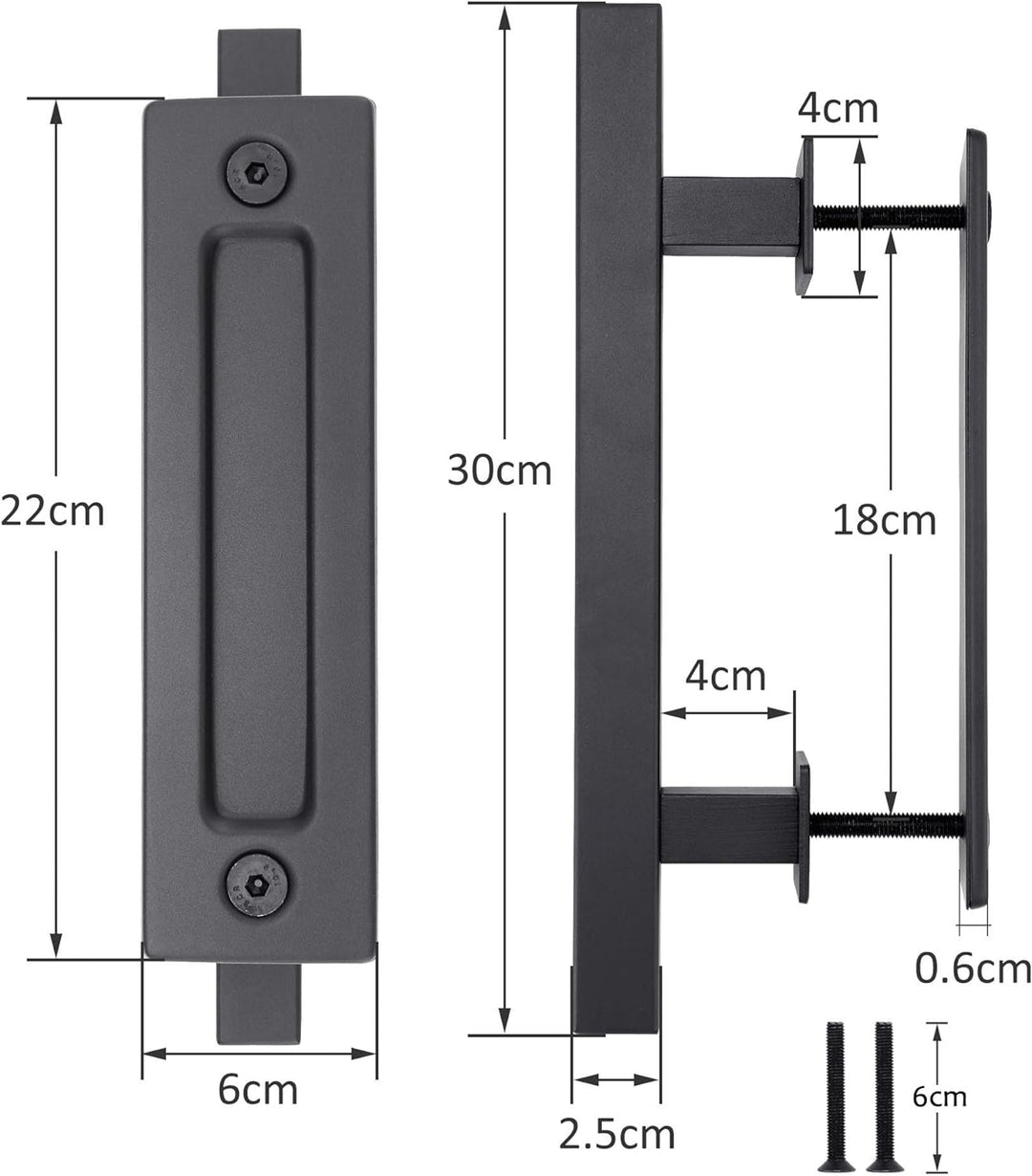 Lpraer 30CM Schiebetüren Griff Schwarze Scheunentorgriff Schiebetür zieht-Griff Schiebe Türgriff Küc